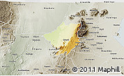 Physical 3D Map of Mlumbe, semi-desaturated
