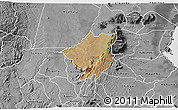 Satellite 3D Map of Mlumbe, desaturated