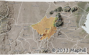 Satellite 3D Map of Mlumbe, semi-desaturated
