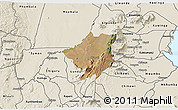 Satellite 3D Map of Mlumbe, shaded relief outside