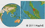 Satellite Location Map of Kedah