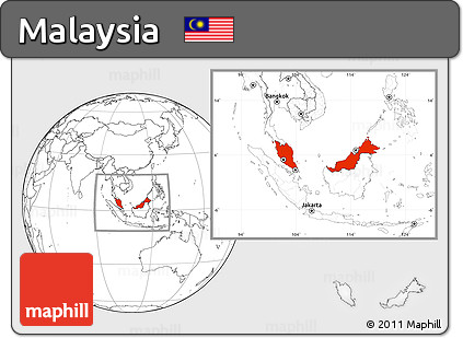 Blank Location Map of Malaysia