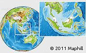 Blank Location Map of Malaysia, physical outside