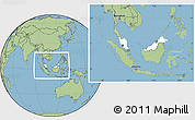 Blank Location Map of Malaysia, savanna style outside