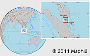 Gray Location Map of Melaka