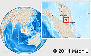 Shaded Relief Location Map of Melaka