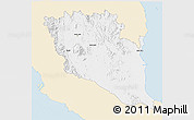 Classic Style 3D Map of Pahang, single color outside