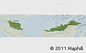 Satellite Panoramic Map of Malaysia, lighten