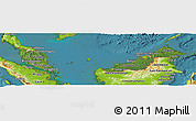 Satellite Panoramic Map of Malaysia, physical outside, satellite sea