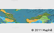 Satellite Panoramic Map of Malaysia, political outside, satellite sea