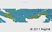 Satellite Panoramic Map of Malaysia, single color outside