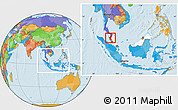 Political Location Map of Perak, highlighted country, within the entire country