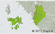 Physical 3D Map of Perlis, lighten, semi-desaturated