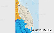 Shaded Relief Map of Terengganu, political outside