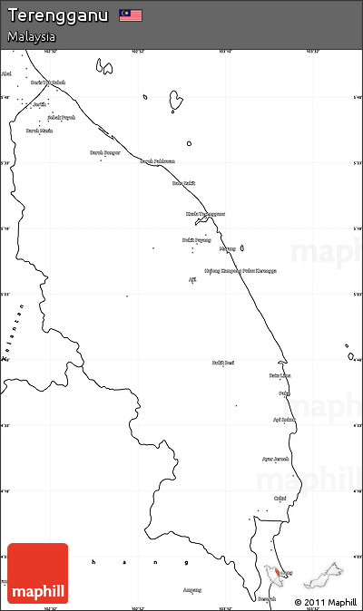 Blank Simple Map of Terengganu