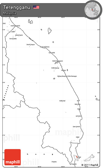 Blank Simple Map of Terengganu