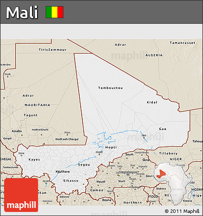 Classic Style 3D Map of Mali