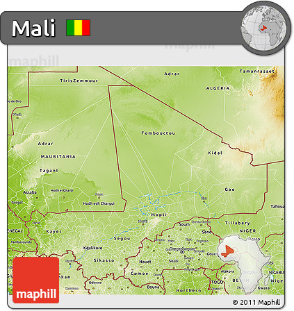 Physical 3D Map of Mali