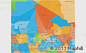 Political 3D Map of Mali, political shades outside