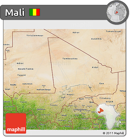 Satellite 3D Map of Mali