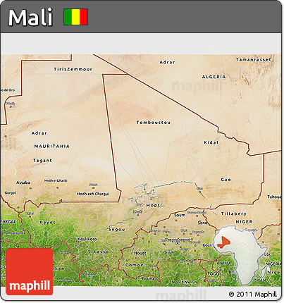 Satellite 3D Map of Mali