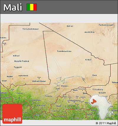 Satellite 3D Map of Mali