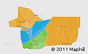 Political 3D Map of Gao, cropped outside