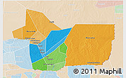 Political 3D Map of Gao, lighten
