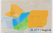 Political 3D Map of Gao, lighten, semi-desaturated