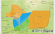 Political 3D Map of Gao, physical outside