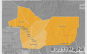 Political Shades 3D Map of Gao, desaturated