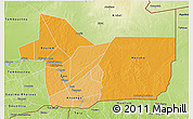 Political Shades 3D Map of Gao, physical outside