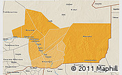 Political Shades 3D Map of Gao, shaded relief outside
