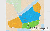 Political 3D Map of Ansongo, lighten