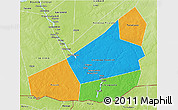 Political 3D Map of Ansongo, physical outside