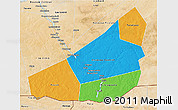 Political 3D Map of Ansongo, satellite outside