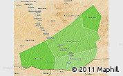 Political Shades 3D Map of Ansongo, satellite outside