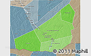 Political Shades 3D Map of Ansongo, semi-desaturated