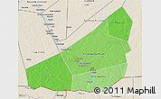 Political Shades 3D Map of Ansongo, shaded relief outside