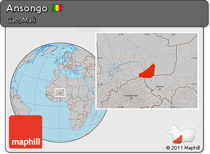 Gray Location Map of Ansongo