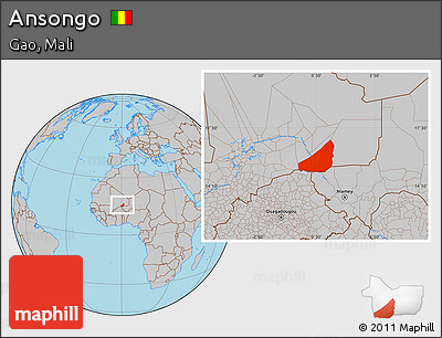 Gray Location Map of Ansongo