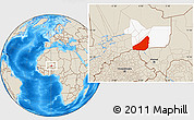 Shaded Relief Location Map of Ansongo, highlighted parent region