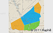 Political Map of Ansongo, shaded relief outside