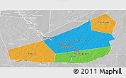 Political Panoramic Map of Ansongo, lighten, desaturated