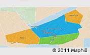 Political Panoramic Map of Ansongo, lighten