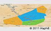 Political Panoramic Map of Ansongo, satellite outside