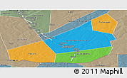 Political Panoramic Map of Ansongo, semi-desaturated