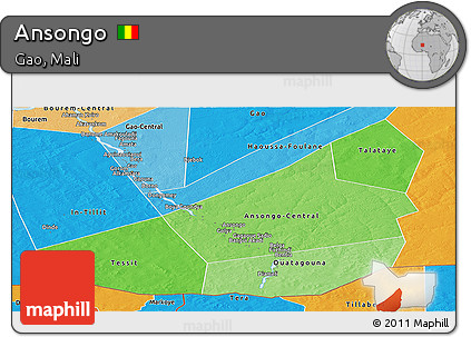 Political Shades Panoramic Map of Ansongo