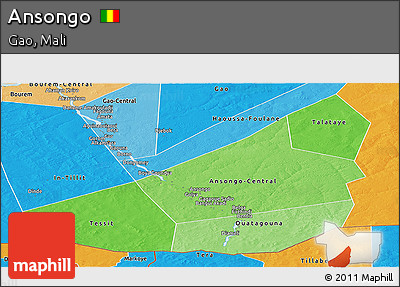 Political Shades Panoramic Map of Ansongo