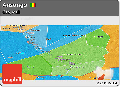 Political Shades Panoramic Map of Ansongo
